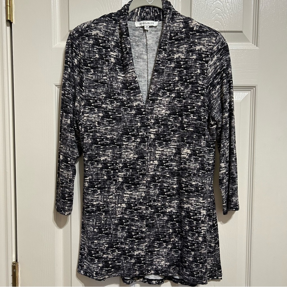 Rose + Olive Navy Tunic Top